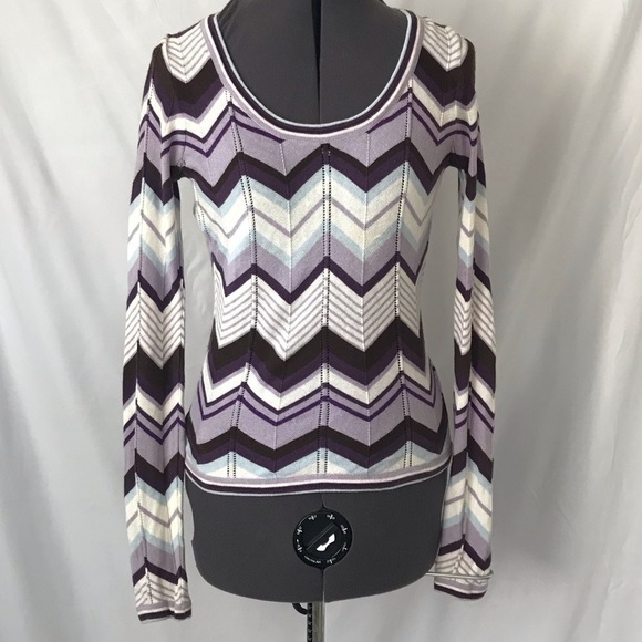 🔴CLEARANCE🔴 Size S H&M Purple Chevron Sweater - Picture 1 of 2